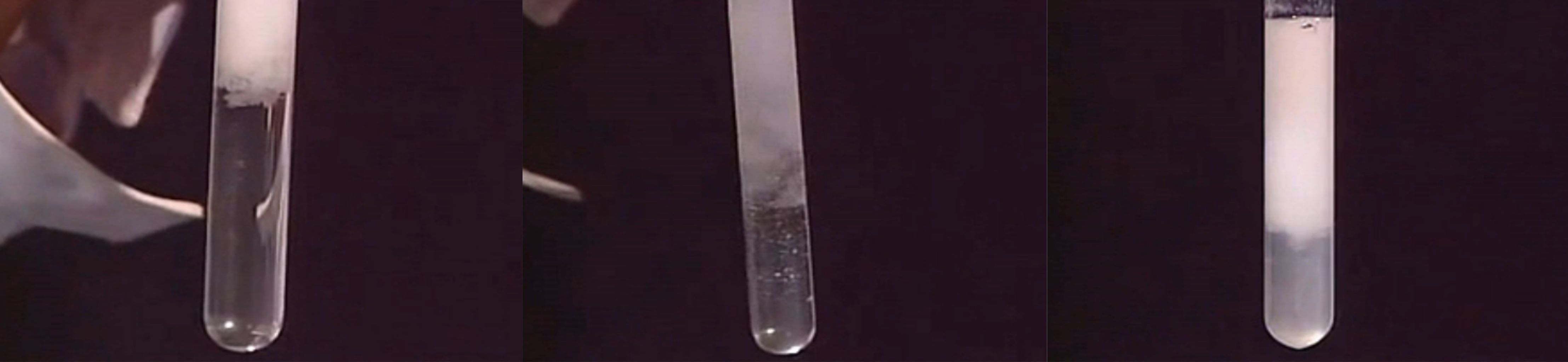 向NaOH溶液里滴加AlCl3溶液至過量,開始無沉淀，過一會(huì)兒產(chǎn)生白色沉淀且不溶解